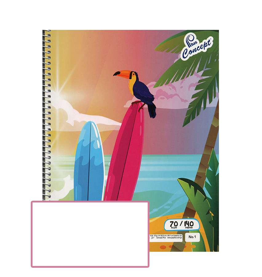Cuaderno Espiral Concept, 1 anillo, 70H, Blanco