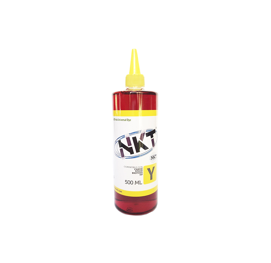 Refil NKT (Tinta Para Cartucho) Frasco1/2 Litro, Amarillo