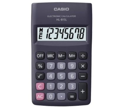 Calculadora Portatil Casio, HL-815, Negro y Colores