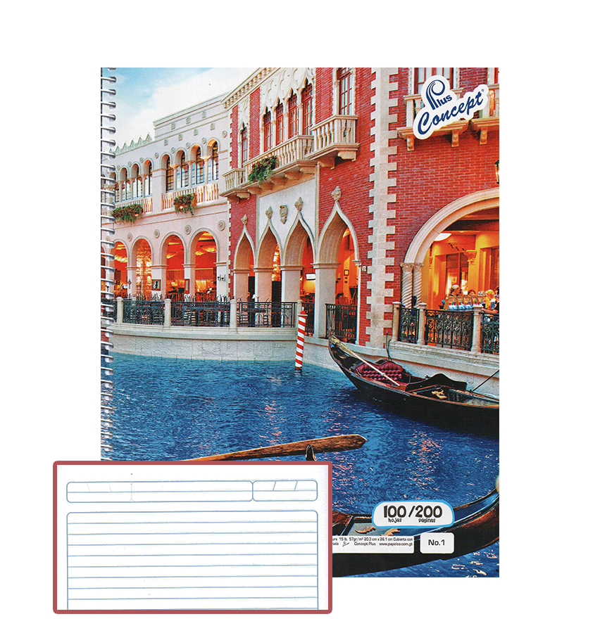 Cuaderno Espiral Concept, 100H, Líneas