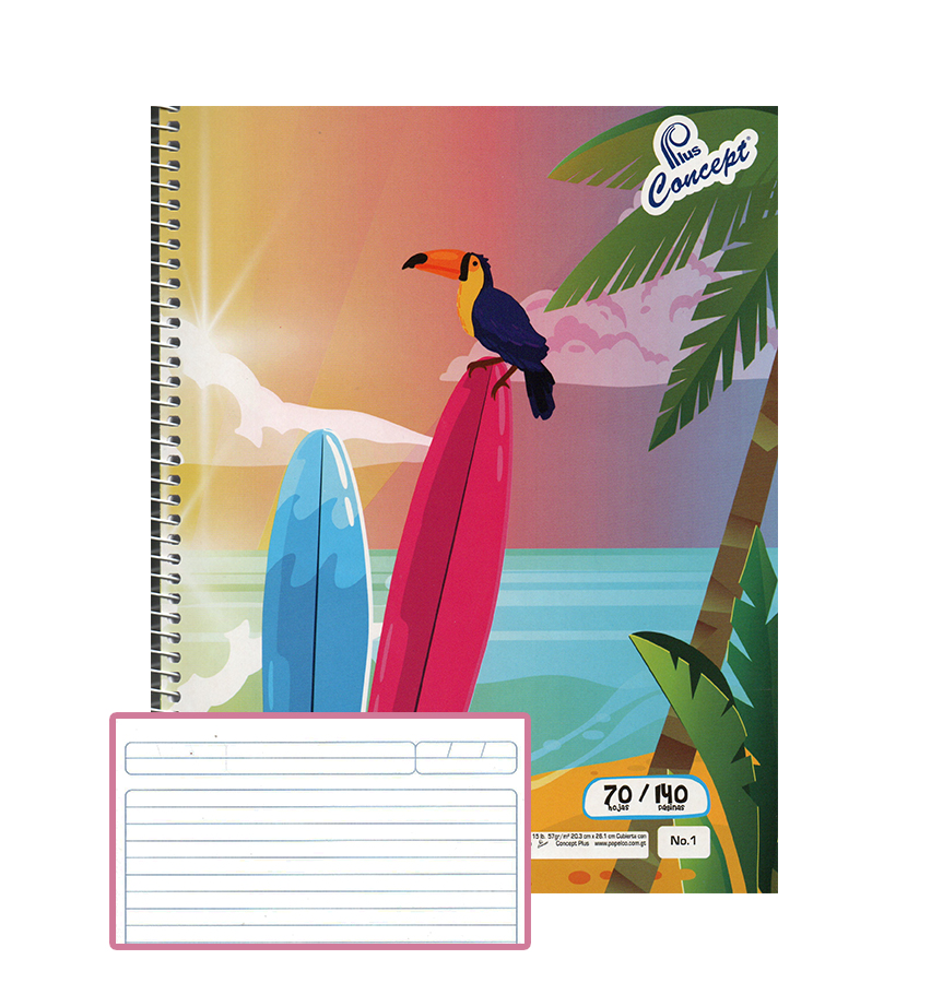Cuaderno Espiral Concept, 1 anillo, 70H, Líneas