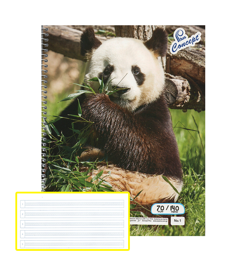 Cuaderno Espiral Concept, 1 anillos, 70H, Doble Línea