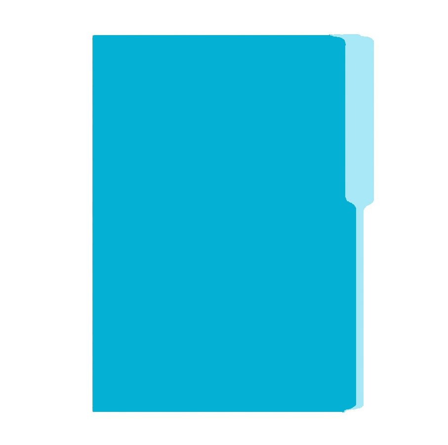 Folder Oficio, 100 unidades, Celeste