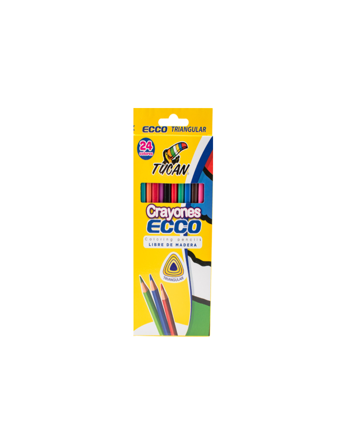 Crayón Ecco Largo Triangular Tucán, 12 colores