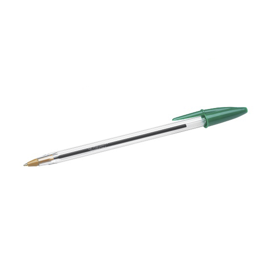 Bolígrafo Bic, Punto Mediano, Verde, 12 unidades