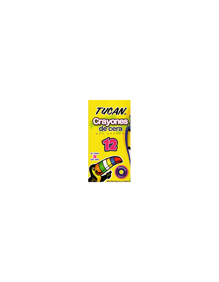 Crayón de Cera Tucán, 12 colores, Estándar, Redondo