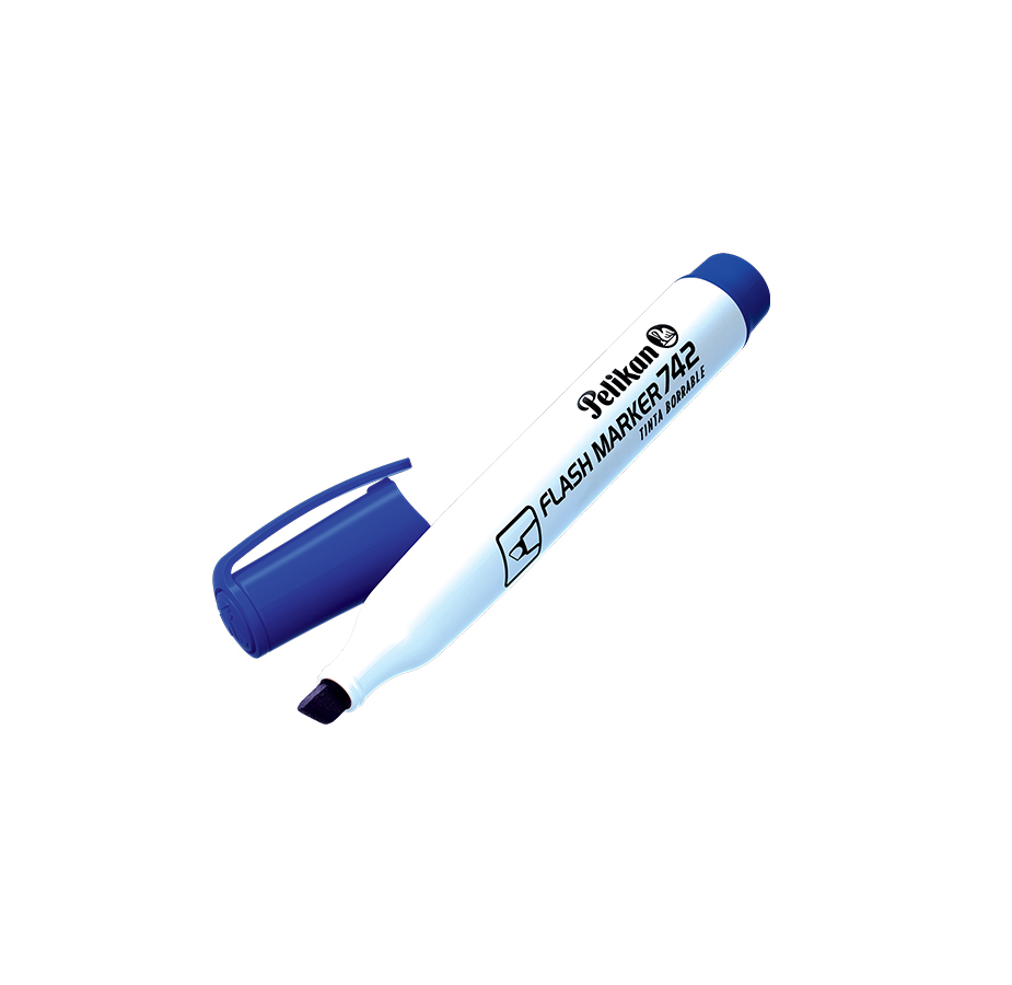 Marcador de Pizarrón Pelikan, #742, 10 unidades, Azul