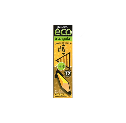 Lápiz Eco Triangular, #2 HB, Bolik