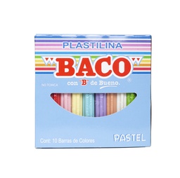 Plasticina Pastel Baco, 10 barritas