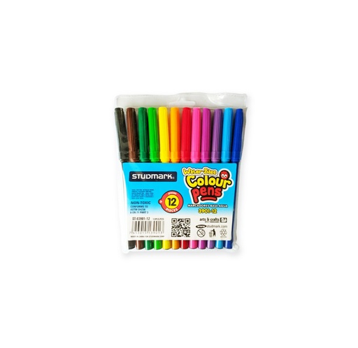Marcador Punta Fina, Studmark, 12 colores
