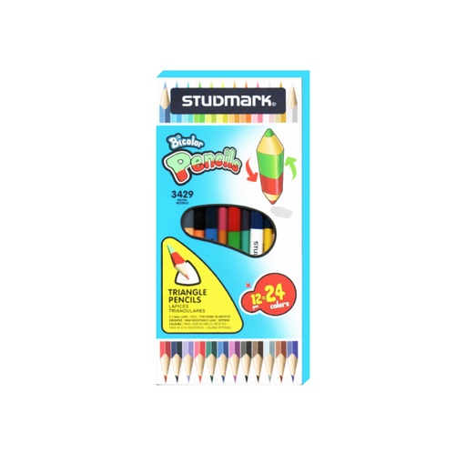 Crayón de 2 puntas Studmark, 24 colores, Triangular