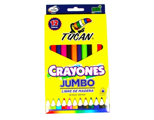 Crayón de Madera Jumbo Tucán, 12 colores