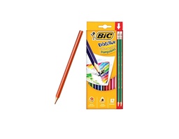 Crayón Bic Evolution, 12 colores, Largo