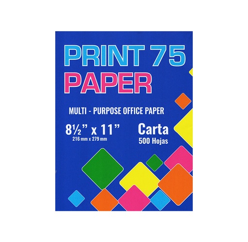Papel Bond para Fotocopia Print 75 Paper, Carta