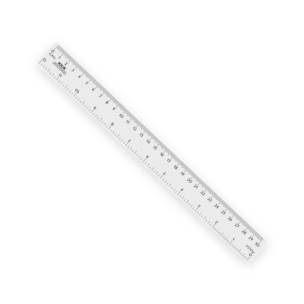 Regla Plástica Transparente Bolik, 30 cm