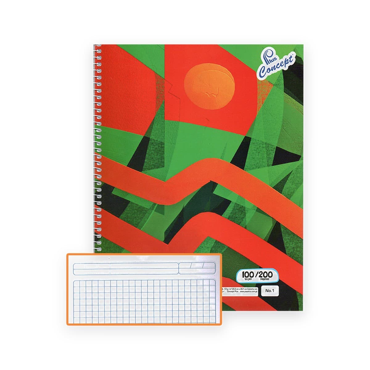 Cuaderno Espiral Concept, 100 hojas