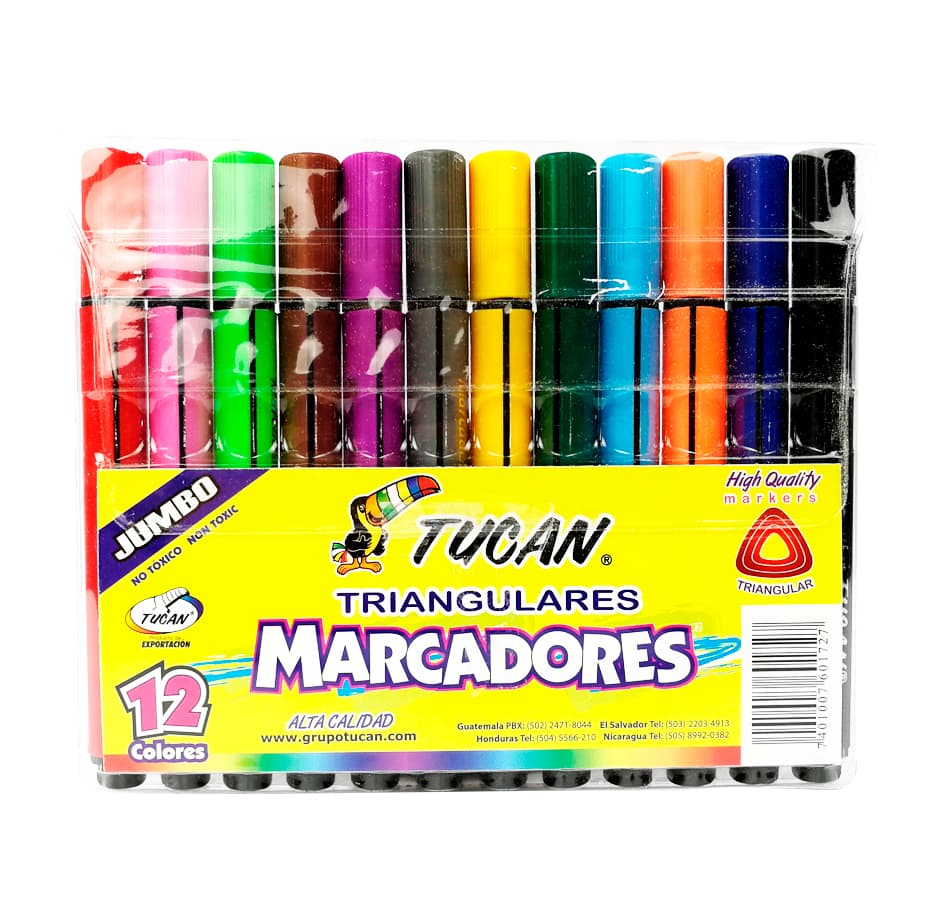 Marcador Jumbo Tucán, 12 colores
