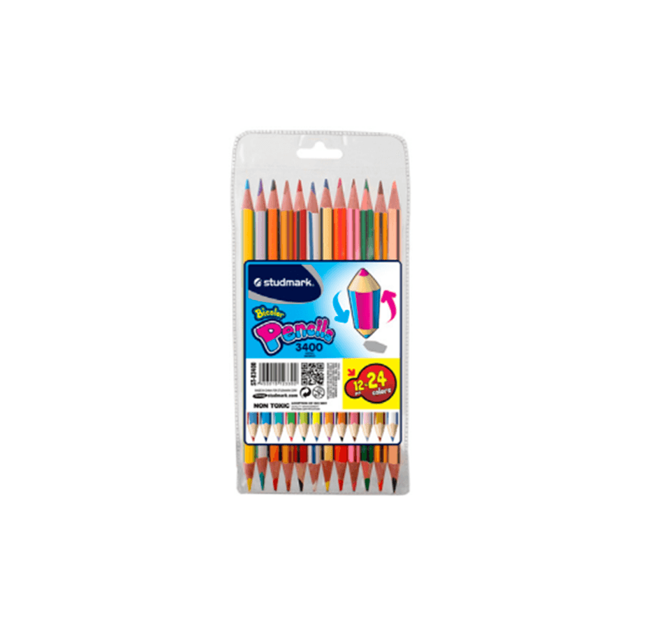 Crayón de 2 puntas Studmark, 24 colores, Hexagonal