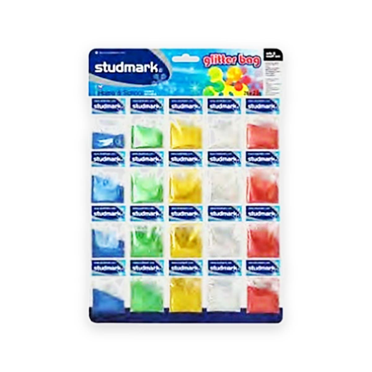 Cartón con Diamantina, 20 unidades, 5 colores