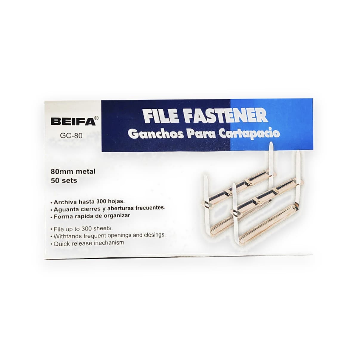 Gancho para folder de Metal Beifa, 50 unidades