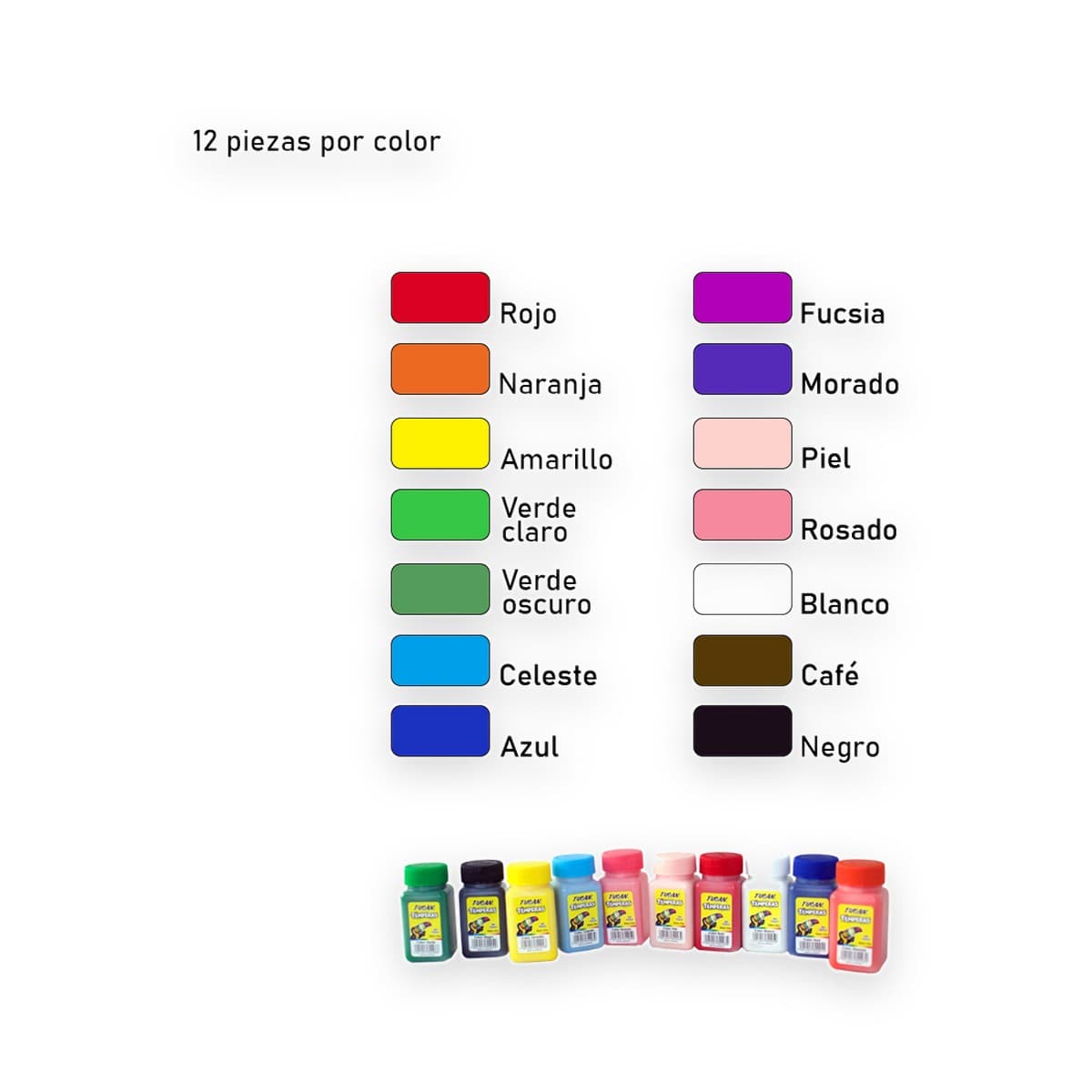 Tempera Clásica 12 unidades, Rosado, Tucán