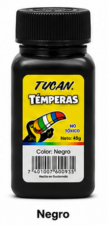Tempera Clásica 12 unidades, Negro, Tucán