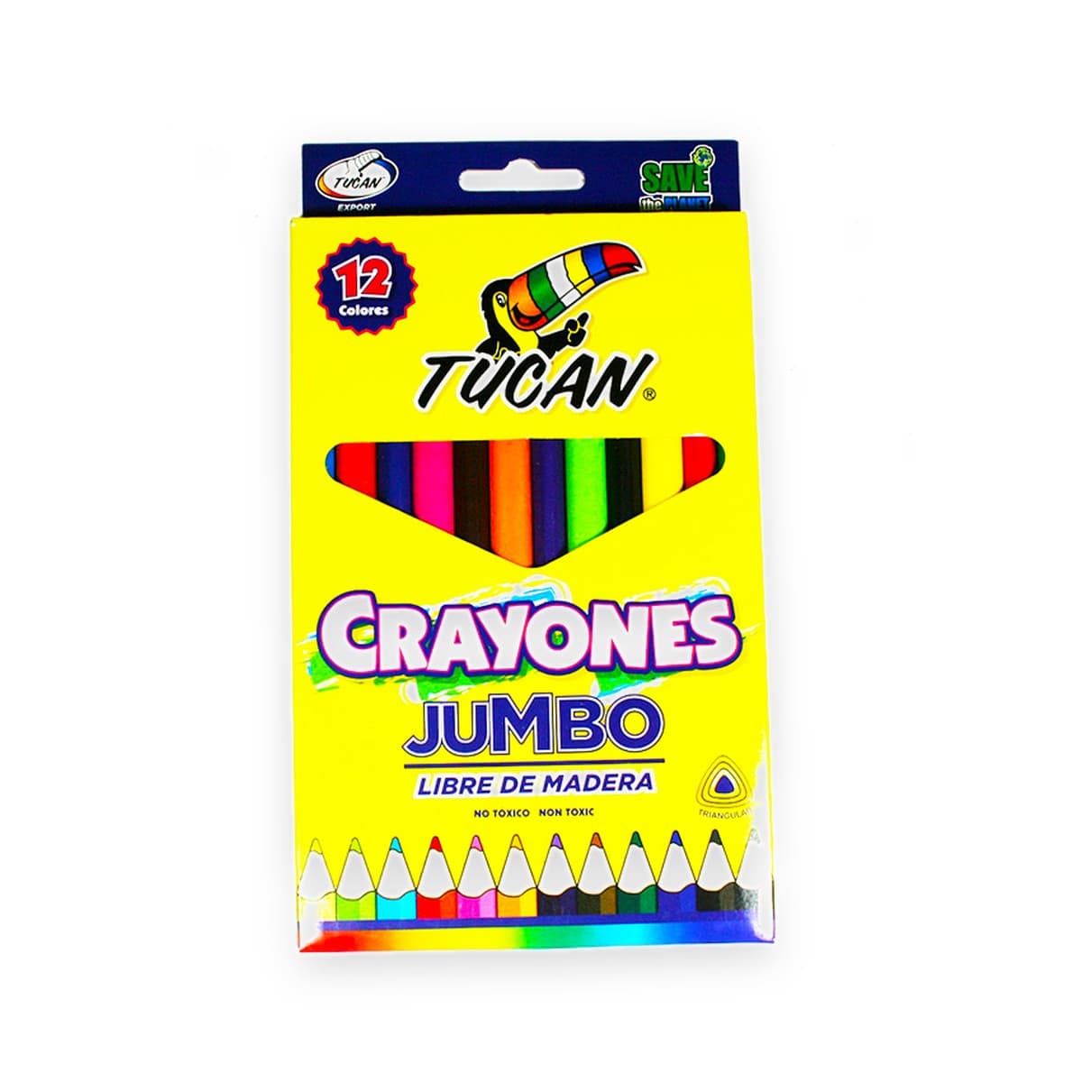 Crayón de Madera Jumbo Tucán, 12 colores