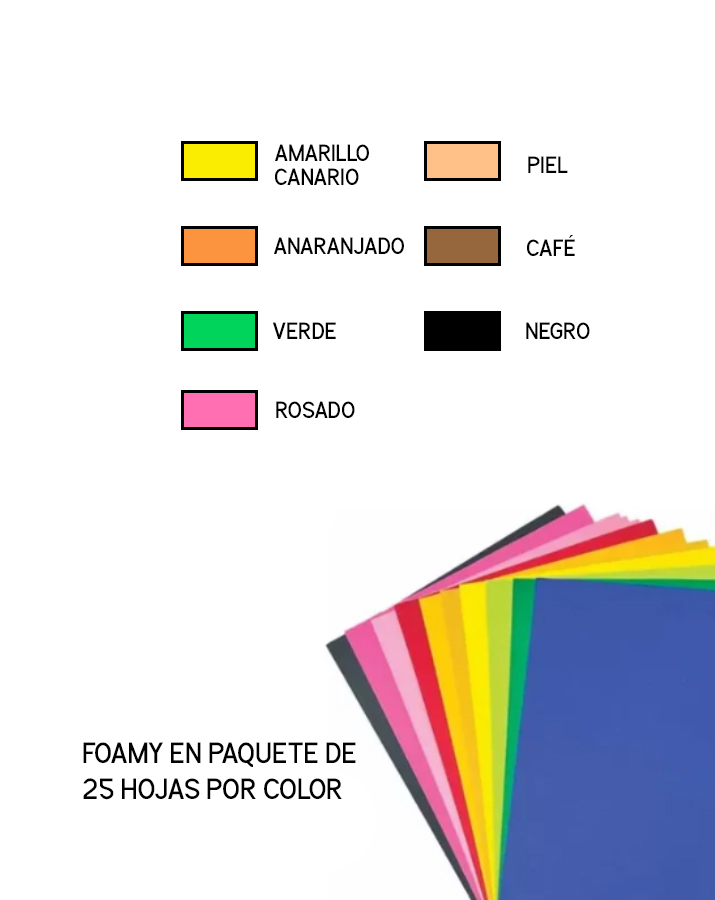 Foamy Liso Hoja, 25 unidades