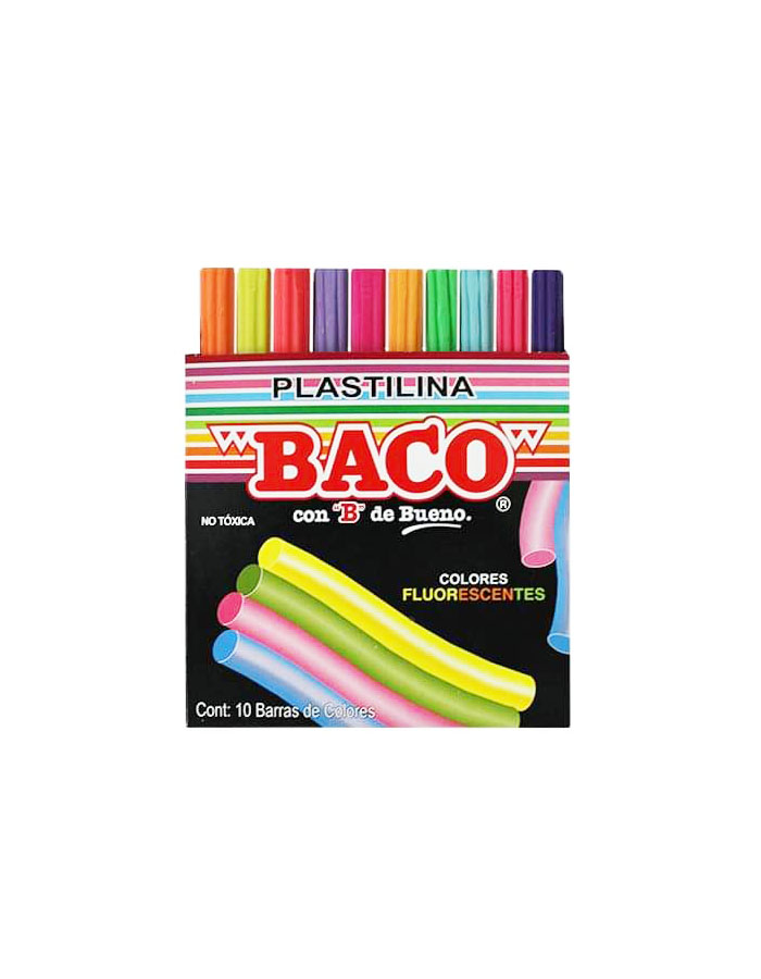 Plasticina Neón Baco, 10 barritas