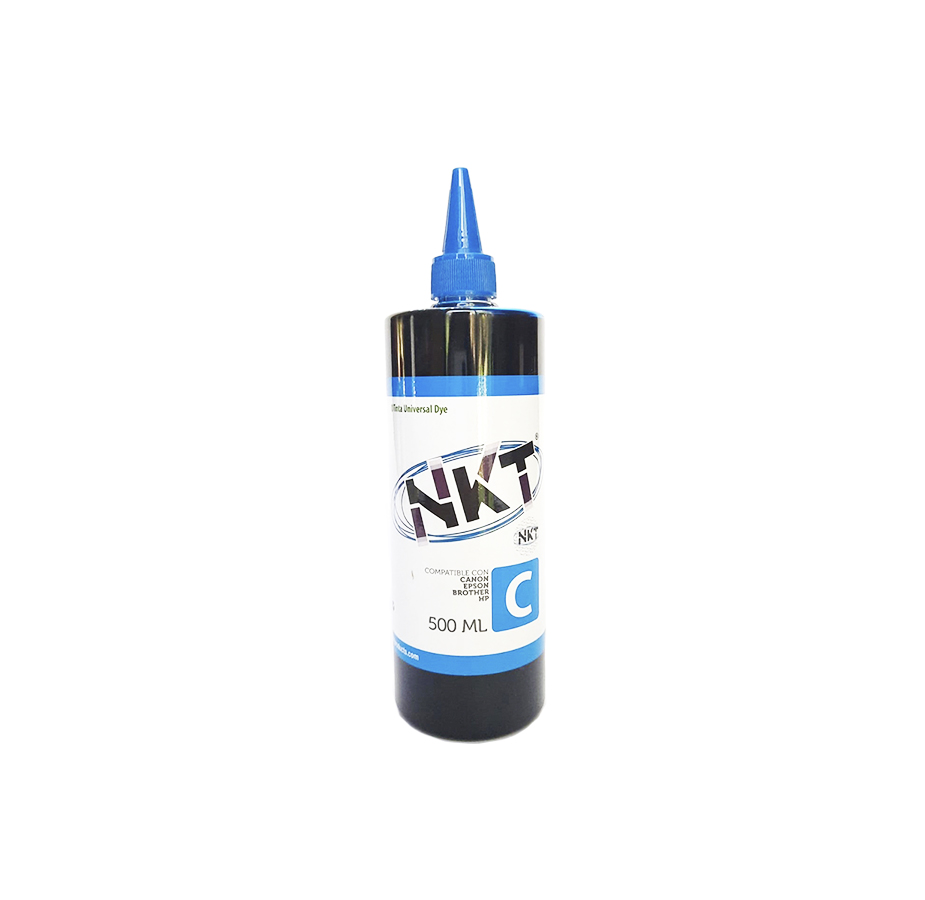 Refil NKT (Tinta Para Cartucho) Frasco 1/2 Litro, Azul Cyan