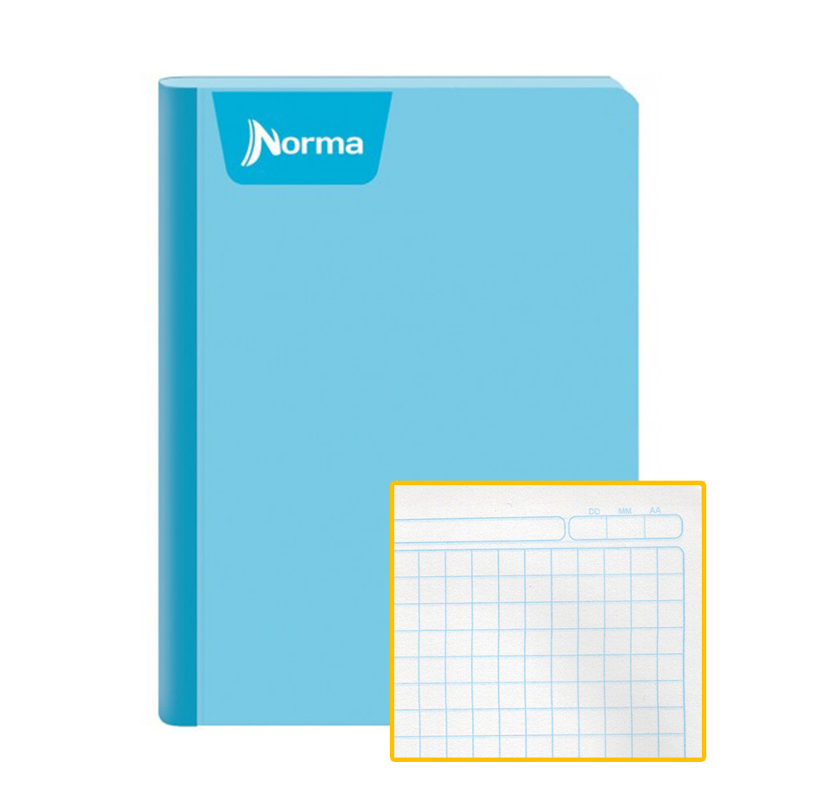 Cuaderno Cosido Colores sólidos Norma 100H, Cuadros