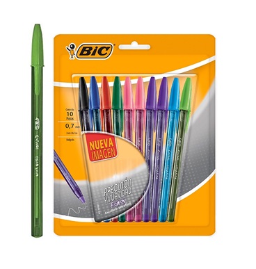 Blíster Bolígrafo Bic, Ultra Fino 0.7 mm, 10 unidades