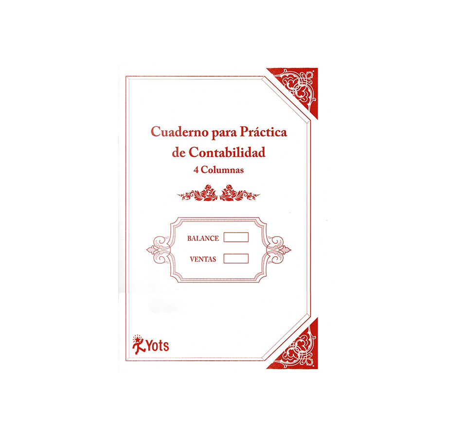 Cuaderno Contabilidad Yots, Pasta SUAVE, 4 columnas, 20H