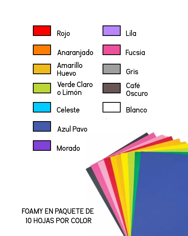Foamy Liso Hoja, 10 unidades