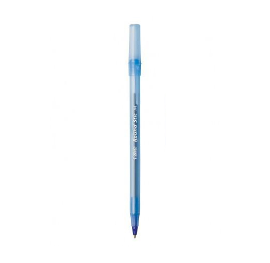 Bolígrafo Bic, Round Stic, Azul, 12 unidades