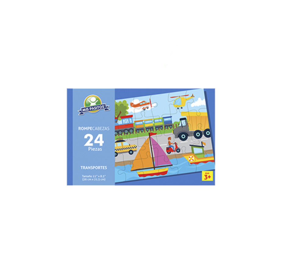 Rompecabezas de 24 piezas, Transportes, Mis Pasitos