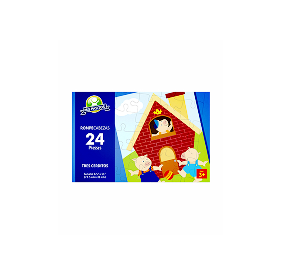 Rompecabezas de 24 piezas, Los Tres Cerditos, Mis Pasitos