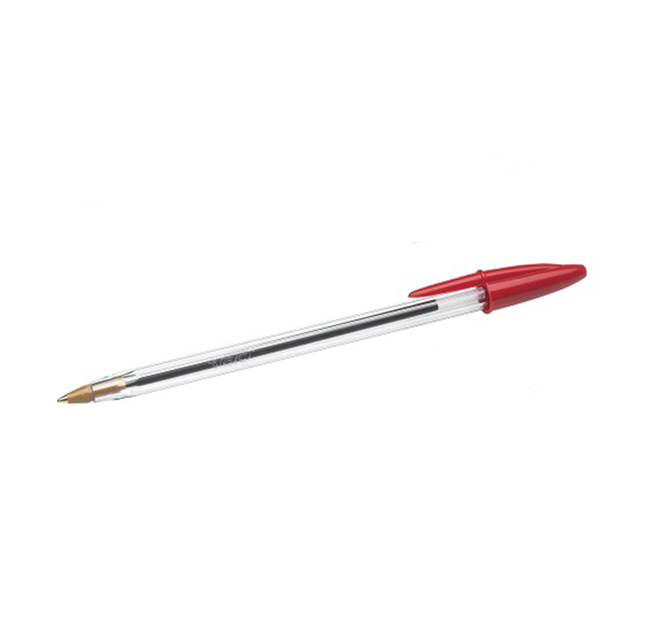 Bolígrafo Bic, Punto Mediano, Rojo, 12 unidades