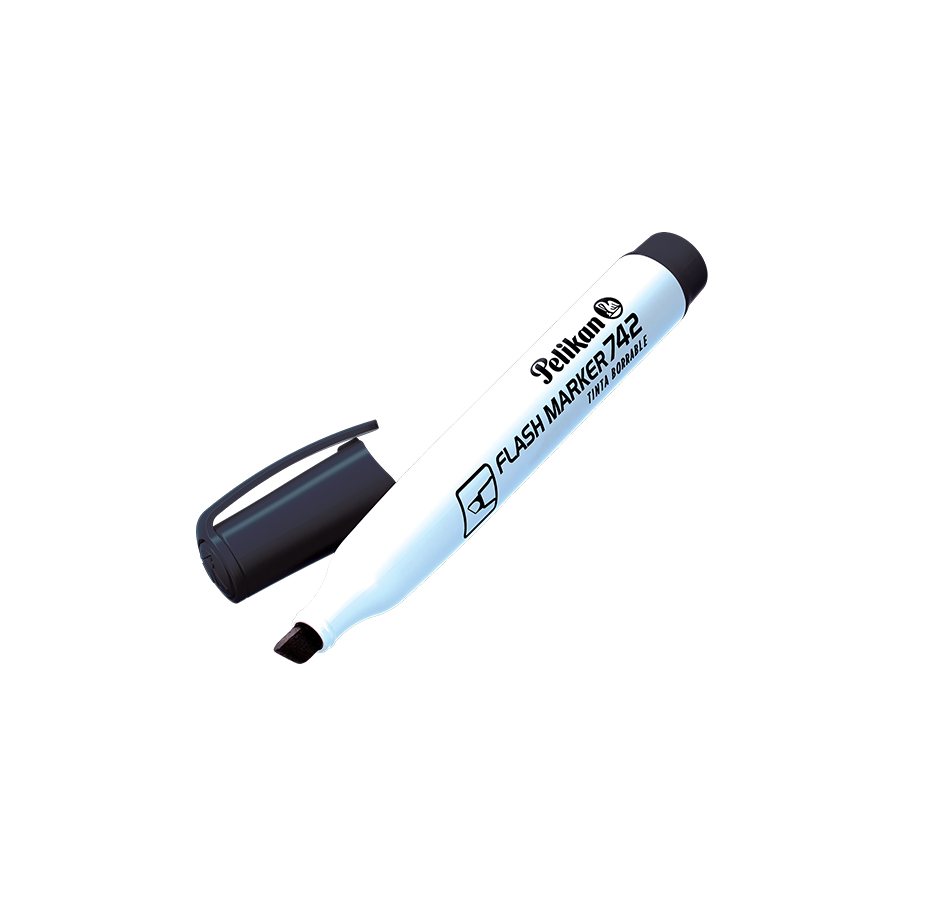 Marcador de Pizarrón Pelikan, #742, 10 unidades, Negro