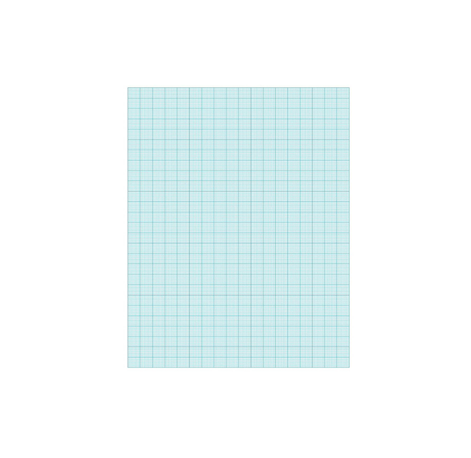 Papel Bond Milimetrado Yots, Celeste Carta, Resma