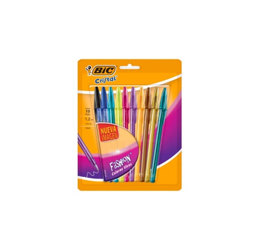 Blíster Bolígrafo Bic Fashion, Bolsa 10 unidades surtido