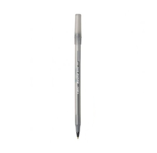 Bolígrafo Bic, Round Stic, Negro, 12 unidades