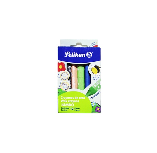Crayón de Cera Pelikan, Jumbo Triangular, 12 colores