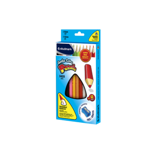 Crayón Studmark, 12 colores, Triangular