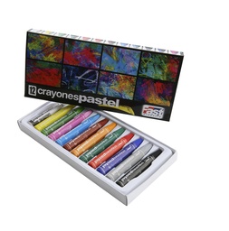 Crayón Pastel Fast, 12 colores, Graso, Hexagonal