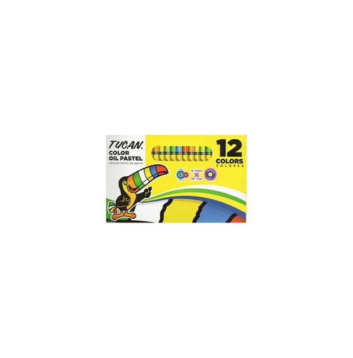 Crayón Pastel Tucán, 12 colores, Graso