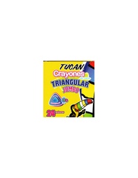 Crayón de Cera Tucán, 24 colores, Jumbo, Triangular